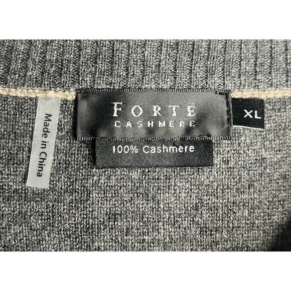 1-13 FORTE CASHMERE Men's Sweater Button Henley Light Brown Size XL - Picture 9 of 11